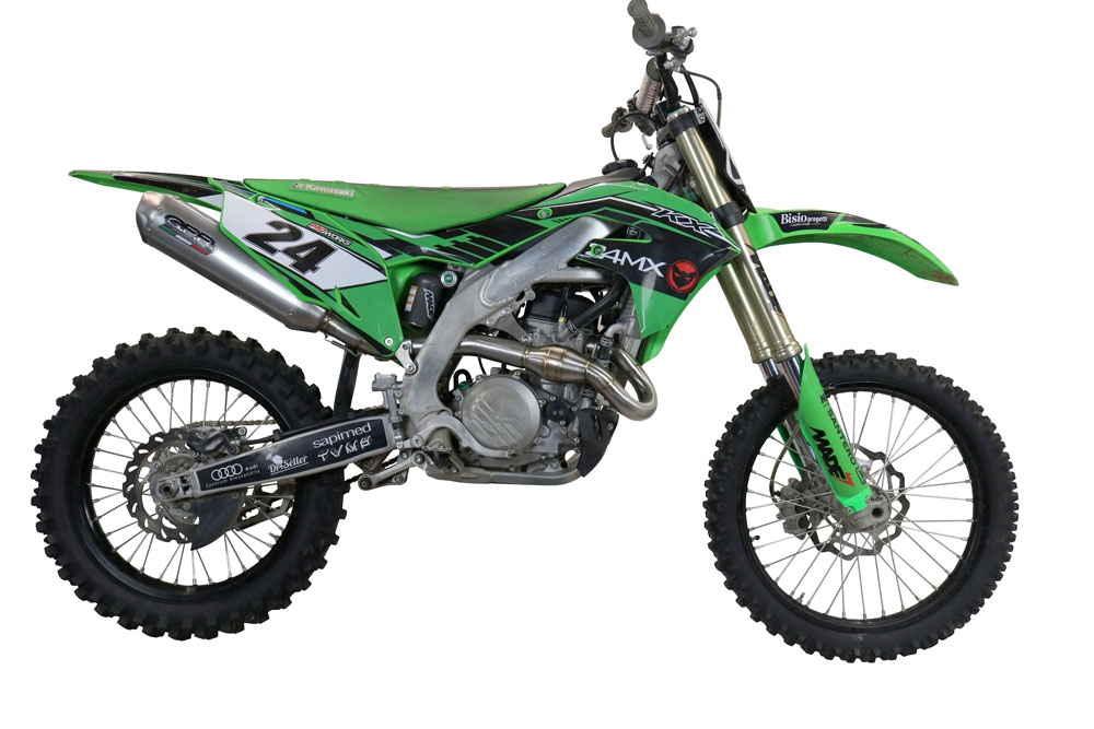 GPR exhaust compatible with  Kawasaki KX450F 2021-2023, Pentacross Titanium, Full system exhaust, including removable db killer/spark arrestor 