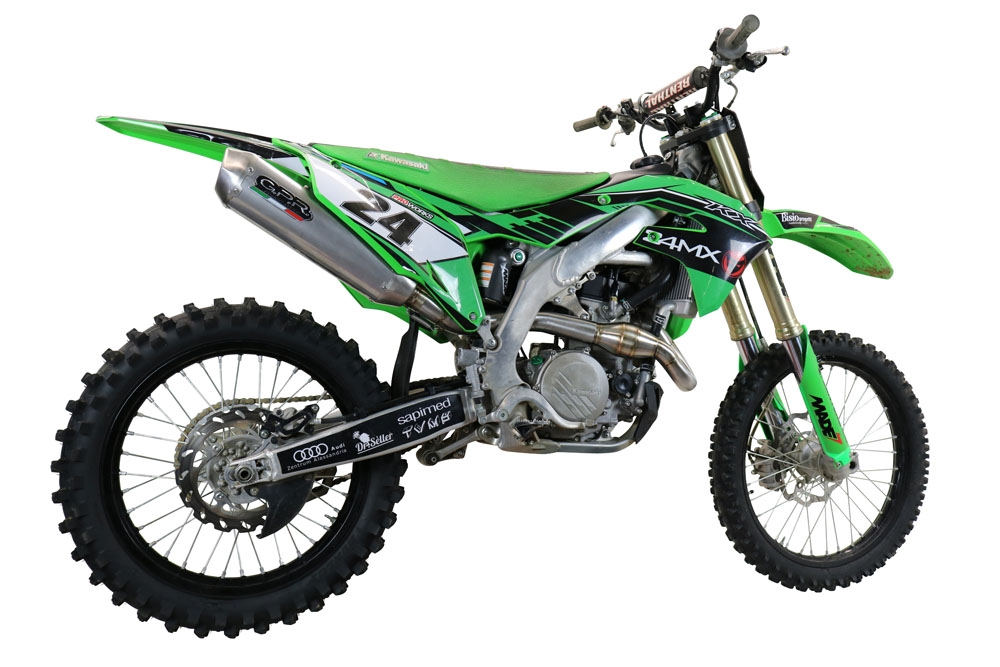 GPR exhaust compatible with  Kawasaki KX450F 2019-2020, Pentacross FULL Titanium, Full system exhaust, including removable db killer/spark arrestor 