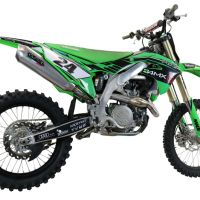 GPR exhaust compatible with  Kawasaki KX450F 2021-2023, Pentacross Titanium, Full system exhaust, including removable db killer/spark arrestor 