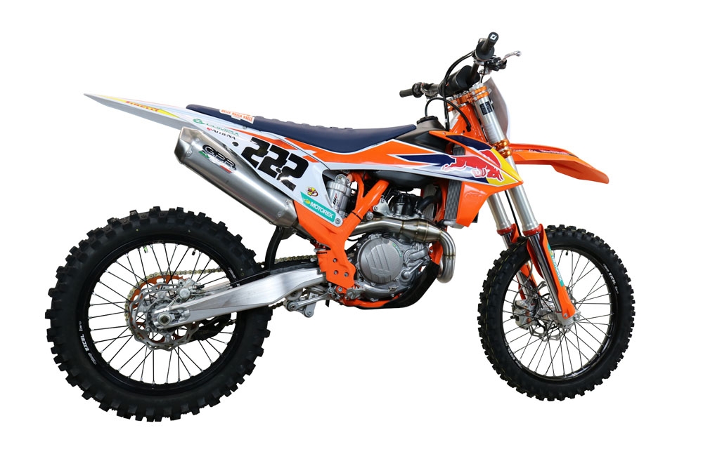 GPR exhaust compatible with  Ktm 450 XC-F 2019-2022, Pentacross Inox, Full system exhaust, including removable db killer/spark arrestor 