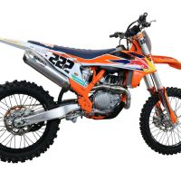 GPR exhaust compatible with  Ktm 450 SX-F Factory Edition 2108-2021, Pentacross Inox, Full system exhaust, including removable db killer/spark arrestor 