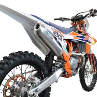 GPR exhaust compatible with  Ktm 450 XC-F 2023-2024, Pentacross Inox, Full system exhaust, including removable db killer/spark arrestor 