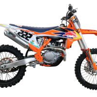 GPR exhaust compatible with  Ktm 450 SX-F Factory Edition 2018-2021, Pentacross FULL Titanium, Full system exhaust, including removable db killer/spark arrestor 