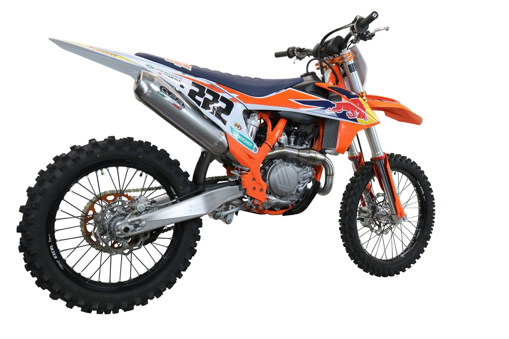 GPR exhaust compatible with  Ktm 450 SX-F Factory Edition 2018-2021, Pentacross FULL Titanium, Full system exhaust, including removable db killer/spark arrestor 