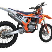 GPR exhaust compatible with  Ktm 450 XC-F 2019-2022, Pentacross FULL Titanium, Full system exhaust, including removable db killer/spark arrestor 