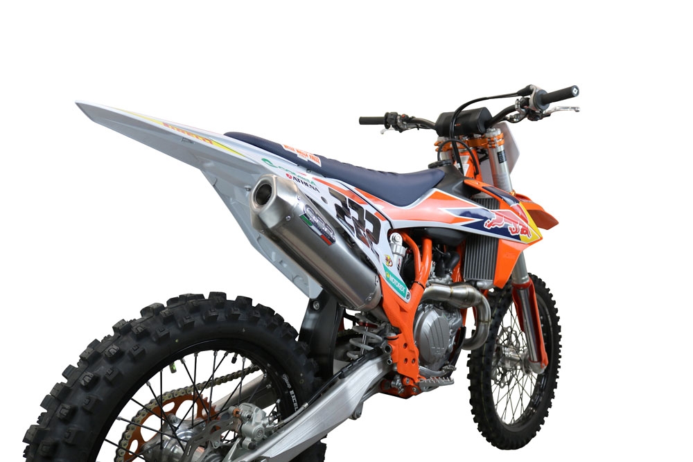 GPR exhaust compatible with  Ktm 450 SXF 2020-2022, Pentacross FULL Titanium, Full system exhaust, including removable db killer/spark arrestor 