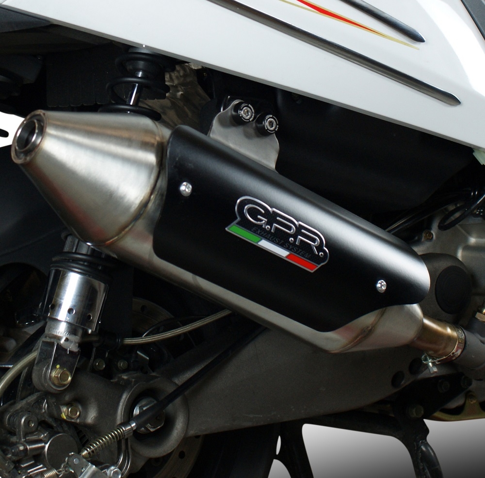 Exhaust system compatible with Kymco Myroad 700 2012-2016, Power Bomb, Homologated legal slip-on exhaust including removable db killer, link pipe and catalyst 