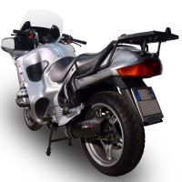 GPR exhaust compatible with  Bmw R1150RT 2000-2006, Furore Nero, Slip-on exhaust including removable db killer and link pipe 