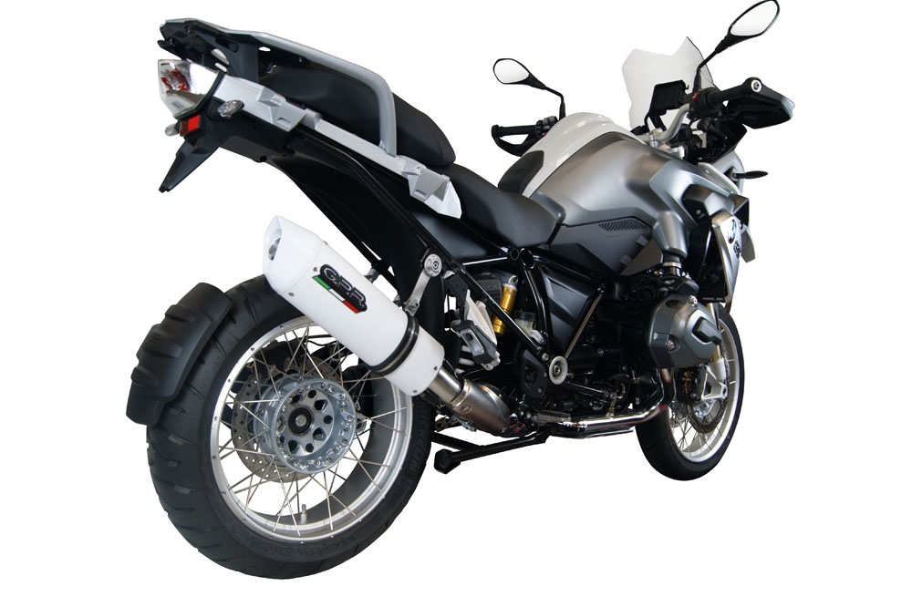 GPR exhaust compatible with  Bmw R1200GS - Adventure 2013-2016, Albus Ceramic, Slip-on exhaust including removable db killer and link pipe 