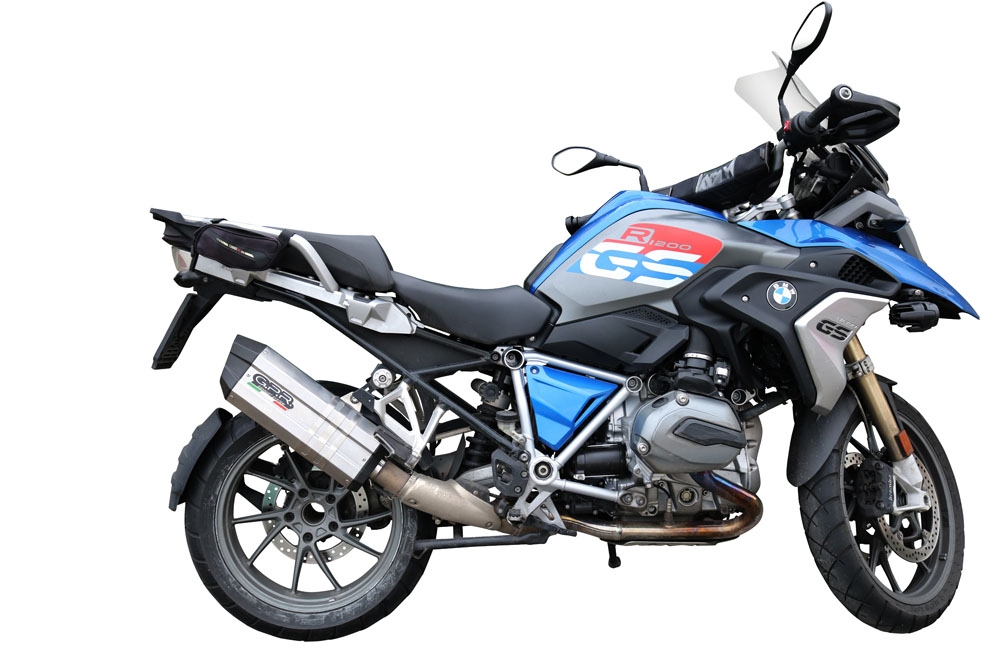 GPR exhaust compatible with  Bmw R1200GS 2017-2018, Sonic Titanium, Slip-on exhaust including removable db killer and link pipe 