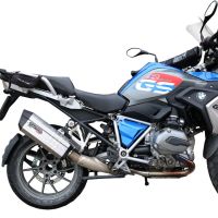 GPR exhaust compatible with  Bmw R1200GS - Adventure 2017-2018, Sonic Titanium, Slip-on exhaust including removable db killer and link pipe 