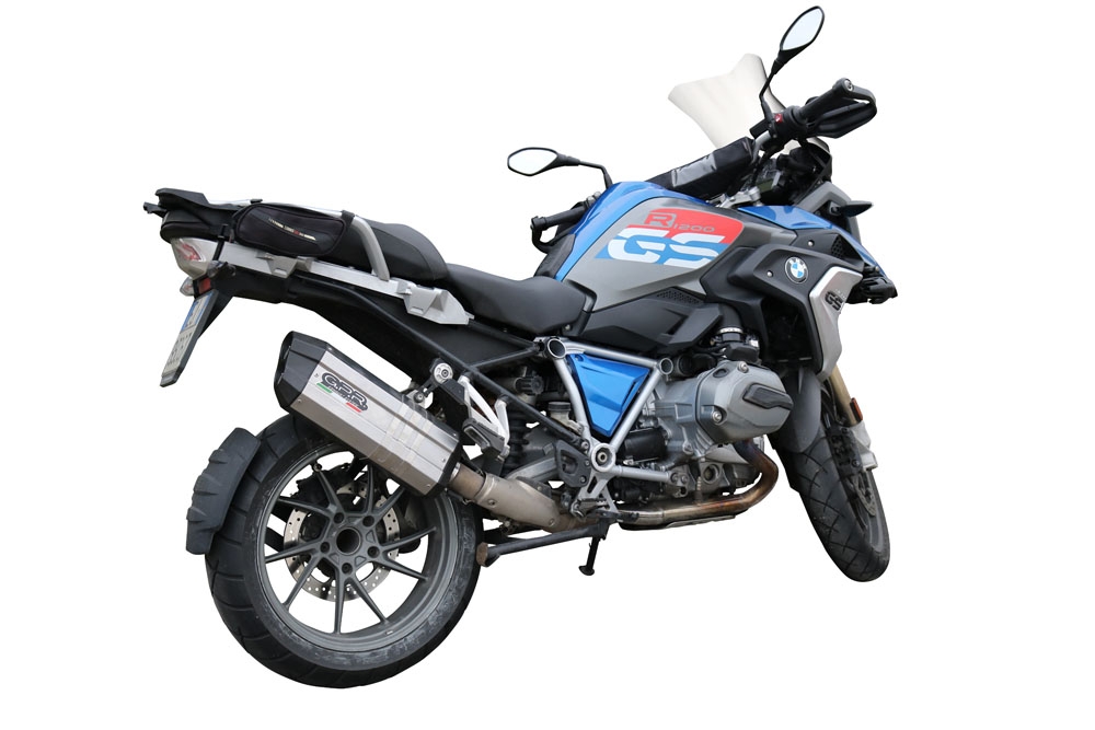 GPR exhaust compatible with  Bmw R1200GS 2017-2018, Sonic Titanium, Slip-on exhaust including removable db killer and link pipe 