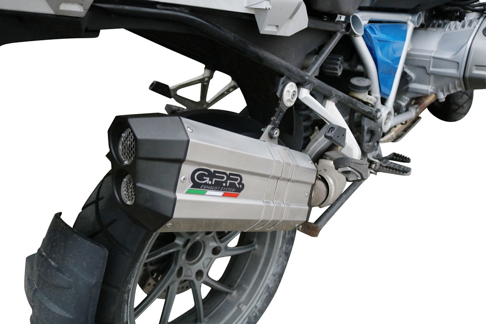 GPR exhaust compatible with  Bmw R1200GS 2017-2018, Sonic Titanium, Slip-on exhaust including removable db killer and link pipe 