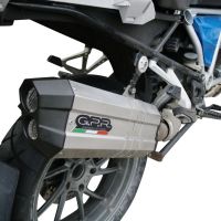 GPR exhaust compatible with  Bmw R1200GS - Adventure 2017-2018, Sonic Titanium, Slip-on exhaust including removable db killer and link pipe 