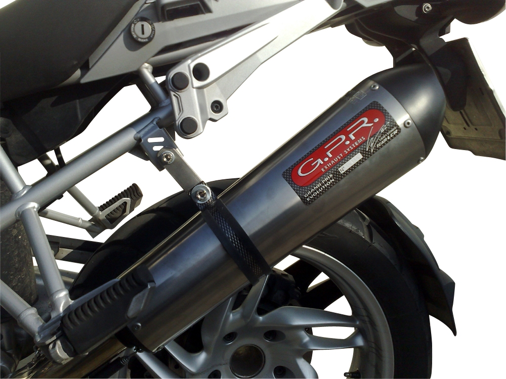 GPR exhaust compatible with  Bmw R1200GS - Adventure 2004-2009, Gpe Ann. titanium, Slip-on exhaust including removable db killer and link pipe 