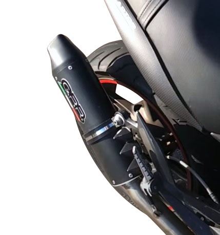 GPR exhaust compatible with  Cagiva V-Raptor 1000 2000-2002, Furore Nero, Dual slip-on including removable db killers and link pipes 