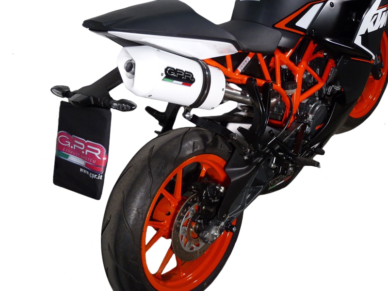 GPR exhaust compatible with  Ktm 200 Duke 2012-2016, Albus Ceramic, Slip-on exhaust including removable db killer and link pipe 