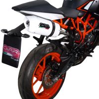 GPR exhaust compatible with  Ktm 125 Duke 2011-2016, Albus Ceramic, Slip-on exhaust including link pipe and removable db killer 