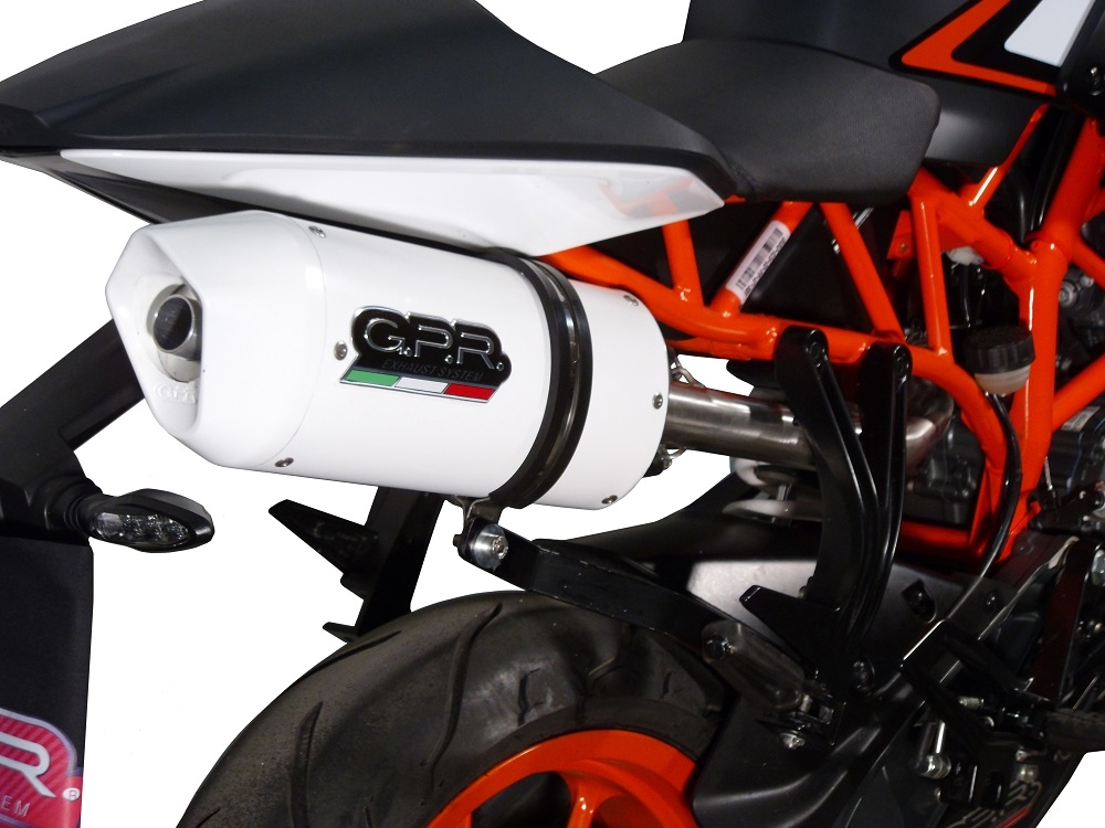 GPR exhaust compatible with  Ktm RC 200 2014-2016, Albus Ceramic, Slip-on exhaust including removable db killer and link pipe 