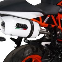 GPR exhaust compatible with  Ktm 125 Duke 2011-2016, Albus Ceramic, Slip-on exhaust including link pipe and removable db killer 