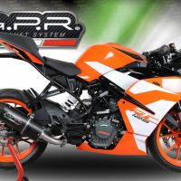 GPR exhaust compatible with  Ktm RC 390 2017-2020, Furore Evo4 Nero, Slip-on exhaust including removable db killer and link pipe 