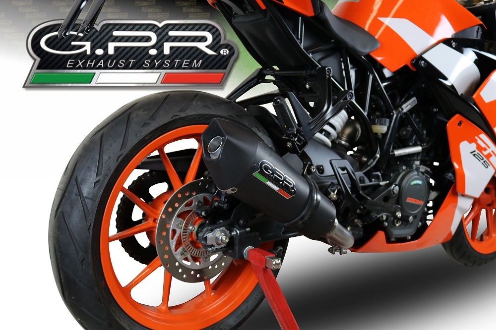 GPR exhaust compatible with  Ktm RC 390 2017-2020, GP Evo4 Black Titanium, Slip-on exhaust including removable db killer and link pipe 