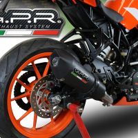 GPR exhaust compatible with  Ktm RC 390 2017-2020, GP Evo4 Black Titanium, Slip-on exhaust including removable db killer and link pipe 