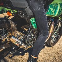 GPR exhaust compatible with  Royal Enfield Himalayan 410 Diam.36mm 2017-2020, Deeptone Inox, Slip-on exhaust including link pipe and removable db killer 