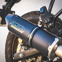 GPR exhaust compatible with  Royal Enfield Himalayan 410 Diam.36mm 2017-2020, Furore Nero, Slip-on exhaust including link pipe and removable db killer 