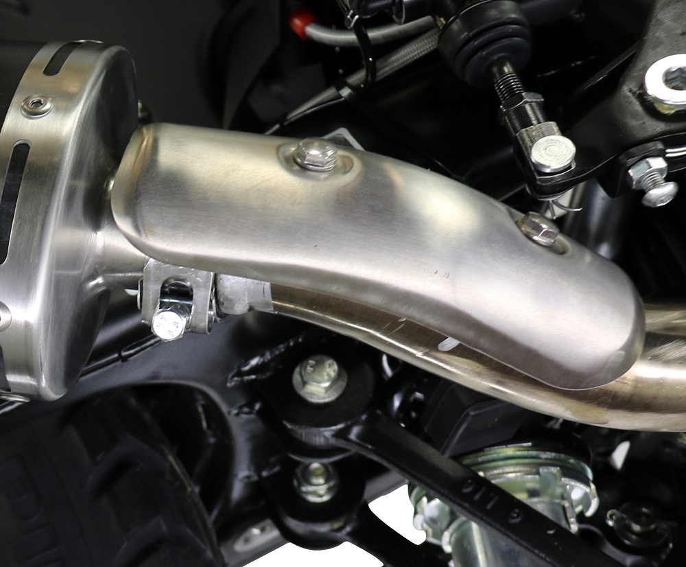 Exhaust system compatible with Royal Enfield Himalayan 410 Diam.36mm 2017-2020, Albus Evo4, Homologated legal slip-on exhaust including removable db killer, link pipe and catalyst 