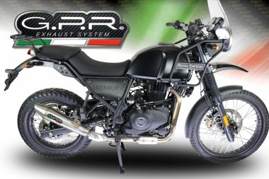 GPR exhaust compatible with  Royal Enfield Himalayan 410 DIAM 42.5 2017-2020, Vintacone, Slip-on exhaust including link pipe and removable db killer 