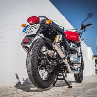 GPR exhaust compatible with  Royal Enfield Continental 650 2019-2020, Deeptone Inox, Dual slip-on exhausts including removable db killers and link pipes 