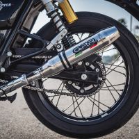 GPR exhaust compatible with  Royal Enfield Continental 650 2021-2024, Deeptone Inox, Dual slip-on exhausts including removable db killers and link pipes 