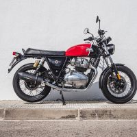 GPR exhaust compatible with  Royal Enfield Interceptor 650 2019-2020, Furore Evo4 Nero, Dual slip-on exhausts including removable db killers and link pipes 