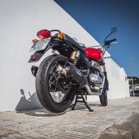 GPR exhaust compatible with  Royal Enfield Interceptor 650 2019-2020, Furore Evo4 Nero, Dual slip-on exhausts including removable db killers and link pipes 