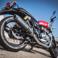 GPR exhaust compatible with  Royal Enfield Continental 650 2021-2024, Furore Evo4 Nero, Dual slip-on exhausts including removable db killers and link pipes 