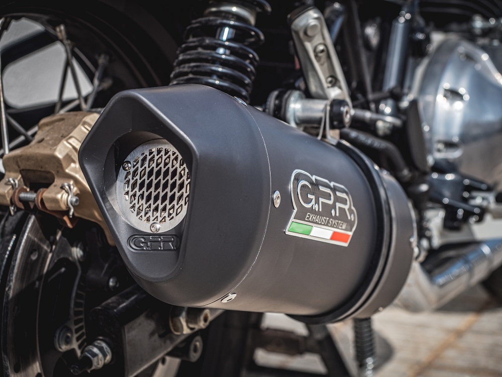 GPR exhaust compatible with  Royal Enfield Continental 650 2019-2020, Furore Evo4 Nero, Dual slip-on exhausts including removable db killers and link pipes 