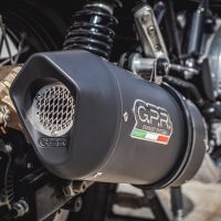 GPR exhaust compatible with  Royal Enfield Continental 650 2019-2020, Furore Evo4 Nero, Dual slip-on exhausts including removable db killers and link pipes 