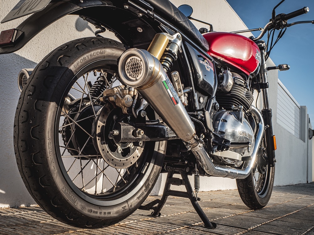GPR exhaust compatible with  Royal Enfield Interceptor 650 2019-2020, Powercone Evo, Dual slip-on exhausts including removable db killers and link pipes 