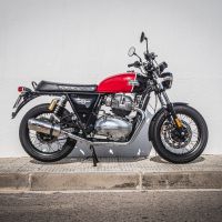 GPR exhaust compatible with  Royal Enfield Continental 650 2019-2020, Satinox, Dual slip-on exhausts including removable db killers and link pipes 