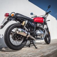 GPR exhaust compatible with  Royal Enfield Continental 650 2019-2020, Satinox, Dual slip-on exhausts including removable db killers and link pipes 