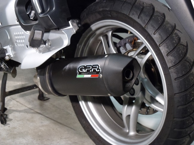 GPR exhaust compatible with  Bmw R1150RT 2000-2006, Furore Nero, Slip-on exhaust including removable db killer and link pipe 