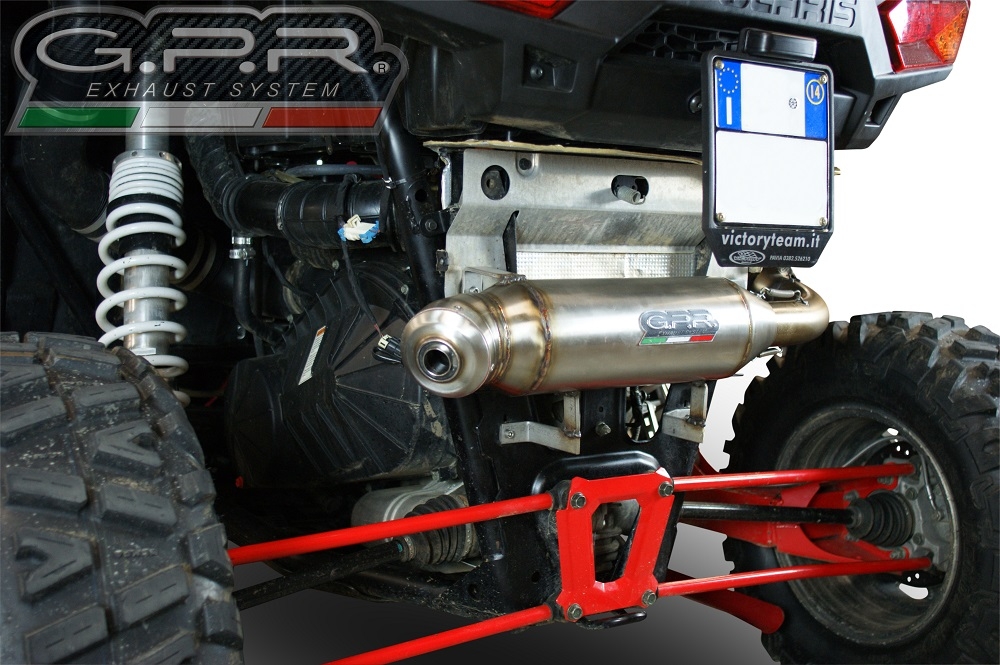 GPR exhaust compatible with  Polaris  Rzr XP 1000  2014-2014, Power Bomb, Slip-on exhaust including removable db killer and link pipe 