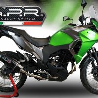 GPR exhaust compatible with  Kawasaki Versys X 300 2017-2021, Furore Evo4 Poppy, Slip-on exhaust including link pipe and removable db killer 