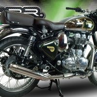 GPR exhaust compatible with  Royal Enfield Classic / Bullet Efi 500 2017-2020, Deeptone Inox, Slip-on exhaust including link pipe and removable db killer 