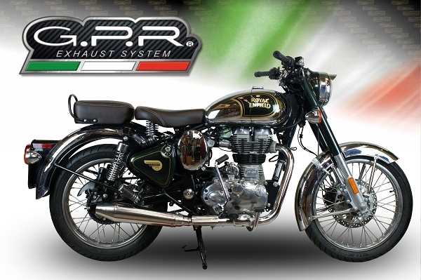 GPR exhaust compatible with  Royal Enfield Classic / Bullet Efi 500 2009-2016, Vintacone, Slip-on exhaust including link pipe 