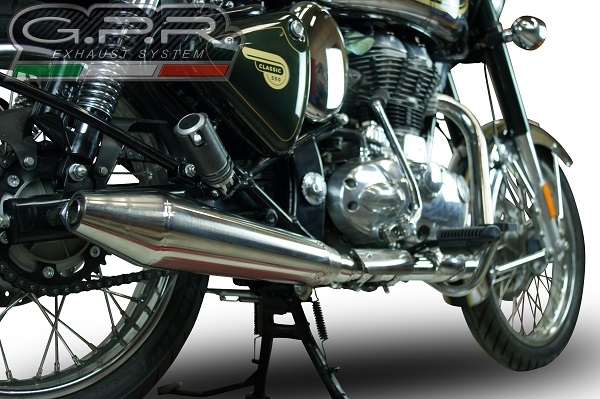 GPR exhaust compatible with  Royal Enfield Classic / Bullet Efi 500 2009-2016, Vintacone, Slip-on exhaust including link pipe 