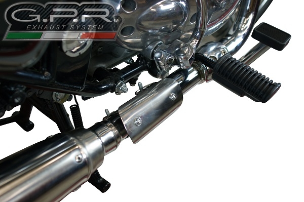 GPR exhaust compatible with  Royal Enfield Classic / Bullet Efi 500 2017-2020, Satinox , Slip-on exhaust including link pipe and removable db killer 