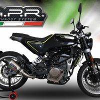 GPR exhaust compatible with  Husqvarna Svartpilen 401 2018-2019, GP Evo4 Titanium, Slip-on exhaust including removable db killer and link pipe 