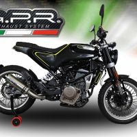 GPR exhaust compatible with  Husqvarna Svartpilen 401 2018-2019, M3 Titanium Natural, Slip-on exhaust including removable db killer and link pipe 